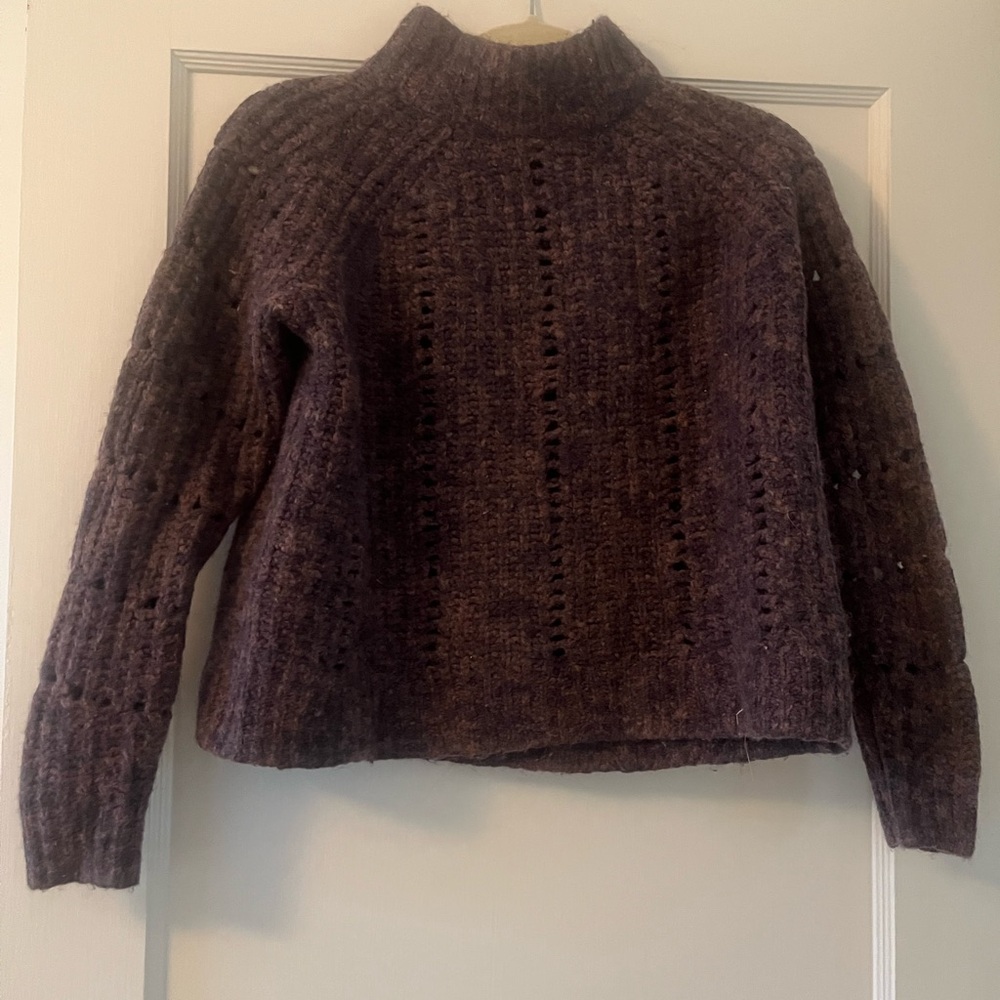 Madewell Pointelle Mockneck Pullover Sweater